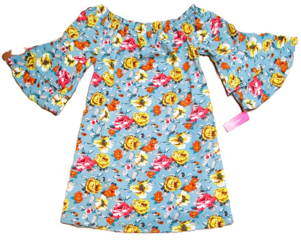 Xhilaration Women's Boho Floral Dress Size Small Off the Shoulder Flowy Sleeves